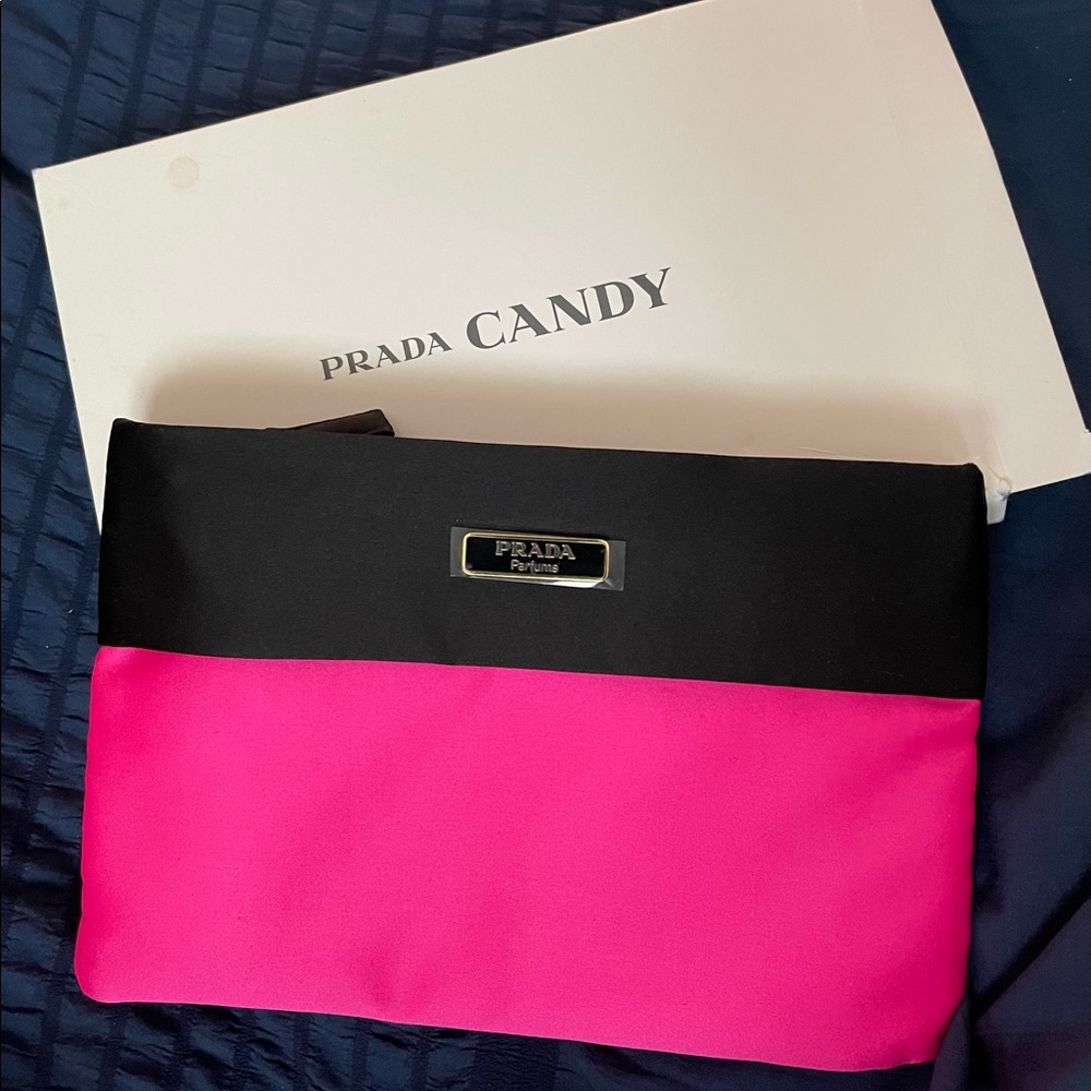 Prada Candy Pink & Black Small Pouch Tote